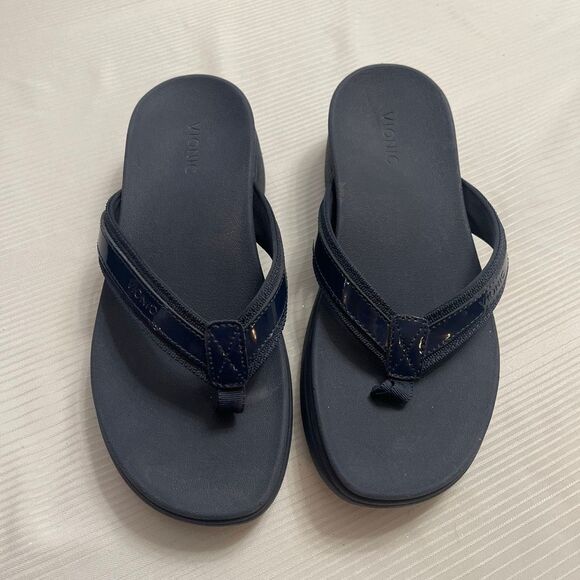 Vionic High Tide Navy Blue Flip Flops Size 7 - Picture 1 of 9